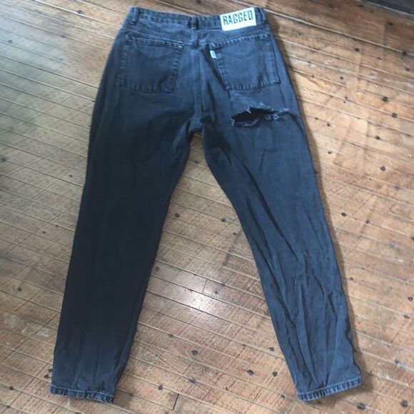 Free People Ragged Priest black destroyed straight size 32 jeans - Picture 6 of 6